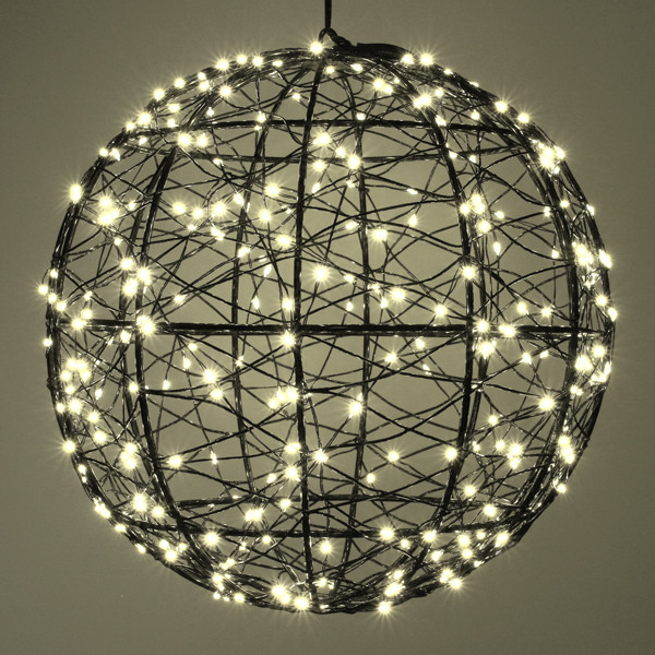 Lichtbol kerst | Ø 25 cm | Extra warm wit & warm wit | 300 lampjes | Zwart LDR07335 - 3