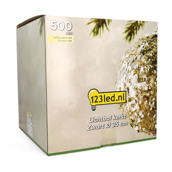 Lichtbol kerst | Ø 35 cm | Extra warm wit & warm wit | 500 lampjes | Zwart LDR07336 - 8