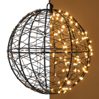 Lichtbol kerst Ø 18 cm | Extra warm wit & twinkle | 200 lampjes | Zwart LDR07394