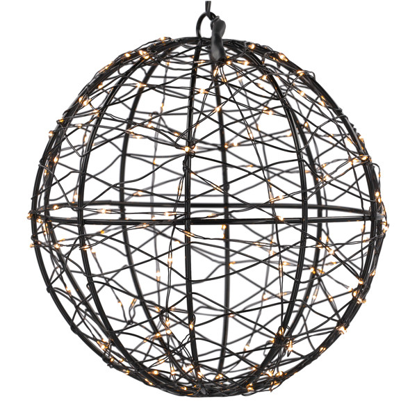 Lichtbol kerst Ø 18 cm | Extra warm wit & twinkle | 200 lampjes | Zwart LDR07394 - 3