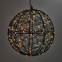 Lichtbol kerst Ø 18 cm | Extra warm wit & warm wit | 200 lampjes | Zwart LDR07334
