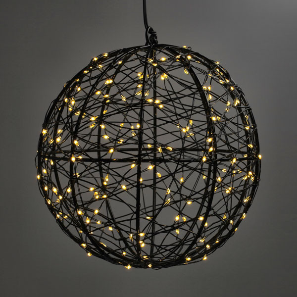 Lichtbol kerst Ø 18 cm | Extra warm wit & warm wit | 200 lampjes | Zwart LDR07334 - 2