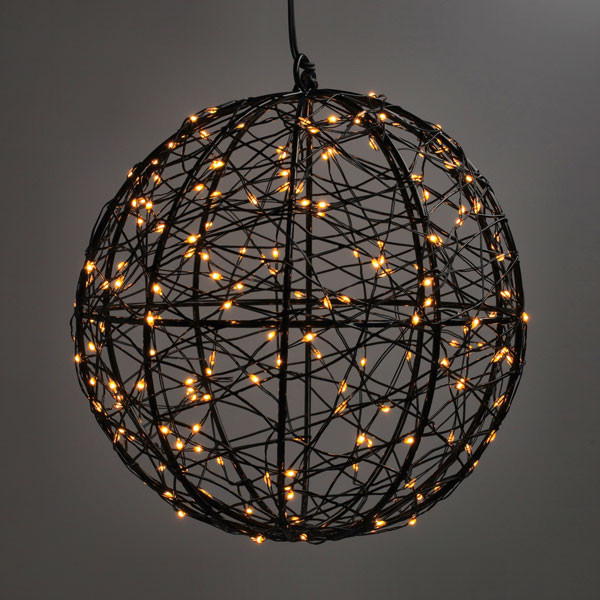 Lichtbol kerst Ø 18 cm | Extra warm wit & warm wit | 200 lampjes | Zwart LDR07334 - 3