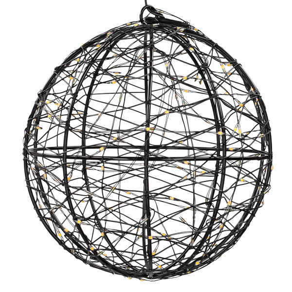 Lichtbol kerst Ø 18 cm | Extra warm wit & warm wit | 200 lampjes | Zwart LDR07334 - 4