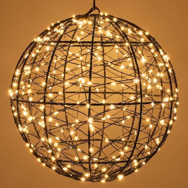 Lichtbol kerst Ø 25 cm | Extra warm wit & twinkle | 300 lampjes | Zwart LDR07392 - 2