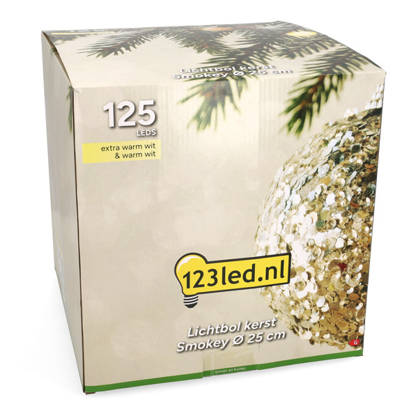 Lichtbol kerst Ø 25 cm | Extra warm wit & warm wit | 125 lampjes | Smokey LDR07338 - 5