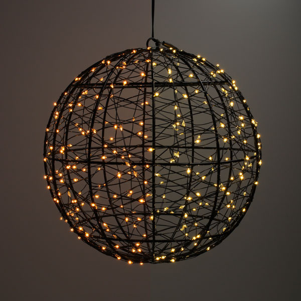 Lichtbol kerst Ø 25 cm | Extra warm wit & warm wit | 300 lampjes | Zwart LDR07335 - 1