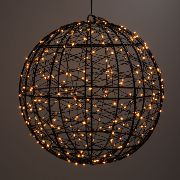 Lichtbol kerst Ø 25 cm | Extra warm wit & warm wit | 300 lampjes | Zwart LDR07335 - 3