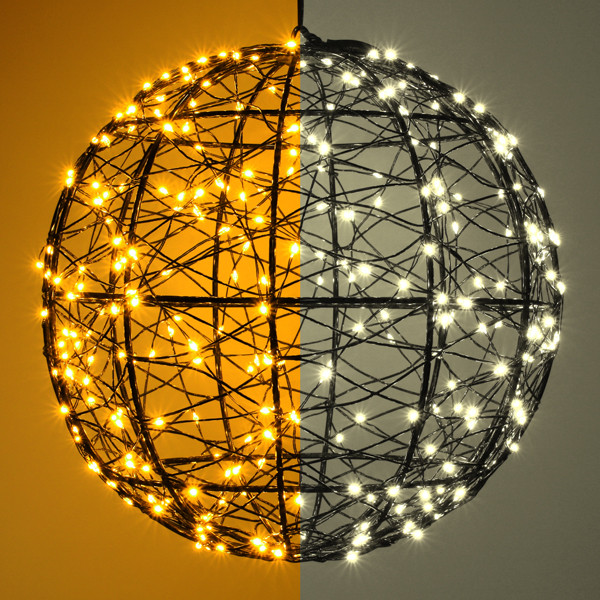 Lichtbol kerst Ø 25 cm | Extra warm wit & warm wit | 300 lampjes | Zwart LDR07335 - 1