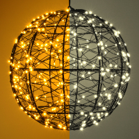 Lichtbol kerst Ø 25 cm | Extra warm wit & warm wit | 300 lampjes | Zwart LDR07335