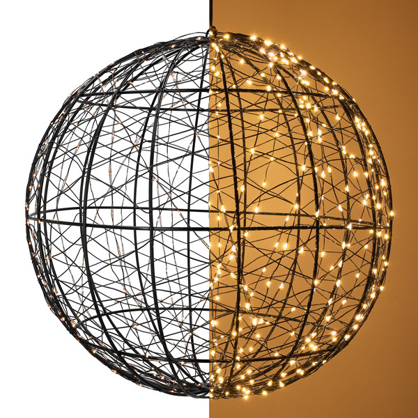 Lichtbol kerst Ø 35 cm | Extra warm wit & twinkle | 500 lampjes | Zwart LDR07393 - 1