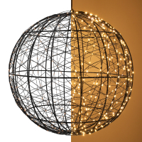 Lichtbol kerst Ø 35 cm | Extra warm wit & twinkle | 500 lampjes | Zwart LDR07393