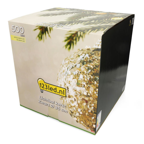 Lichtbol kerst Ø 35 cm | Extra warm wit & warm wit | 500 lampjes | Zwart LDR07336 - 7