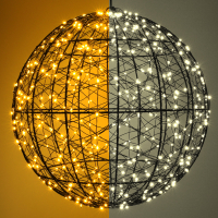 Lichtbol kerst Ø 35 cm | Extra warm wit & warm wit | 500 lampjes | Zwart LDR07336