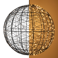 Lichtbol kerst Ø 50 cm | Extra warm wit & twinkle | 800 lampjes | Zwart LDR07395