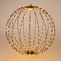 Lichtbol kerst Ø 50 cm | Extra warm wit | 320 lampjes | Zwart LKO00693