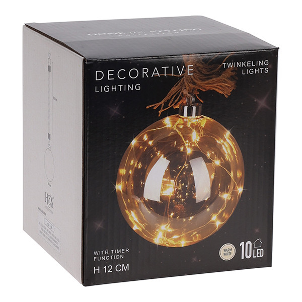 Lichtbol kerst op batterijen | Ø 12 cm | Amber | 10 lampjes | Warm wit LKO00868 - 2