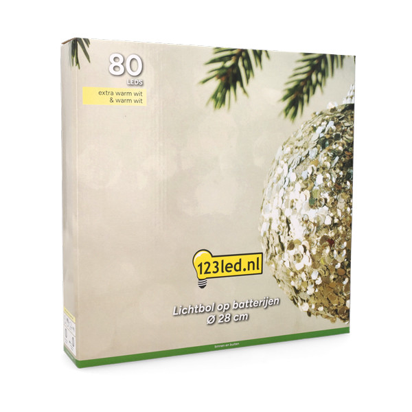 Lichtbol op batterijen Ø 28 cm | Extra warm wit & warm wit | 80 lampjes LDR07354 - 7