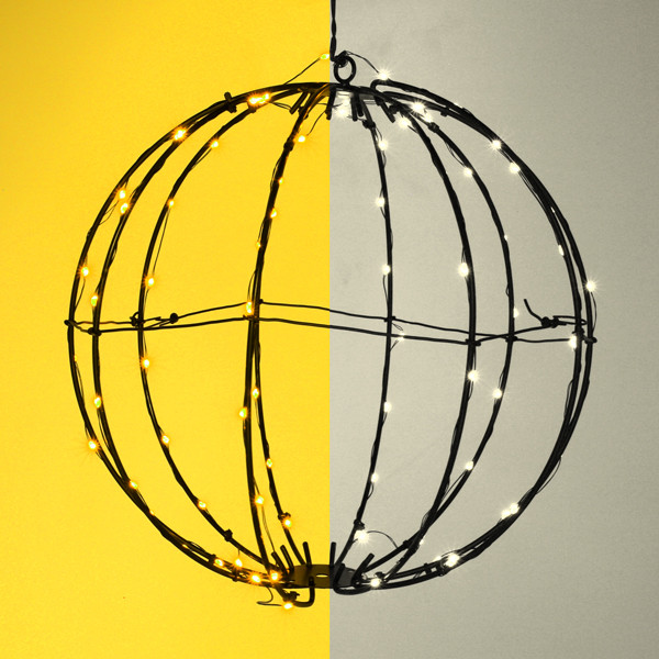 Lichtbol op batterijen Ø 28 cm | Extra warm wit & warm wit | 80 lampjes LDR07354 - 1