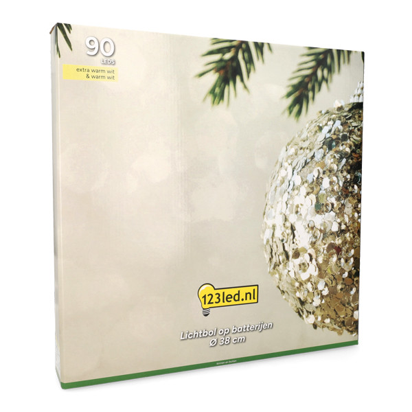Lichtbol op batterijen Ø 38 cm | Extra warm wit & warm wit | 90 lampjes LDR07355 - 7