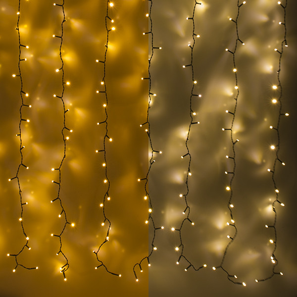123led Lichtgordijn 100x200 | extra warm wit & warm wit | 320 lampjes  LDR07012 - 1