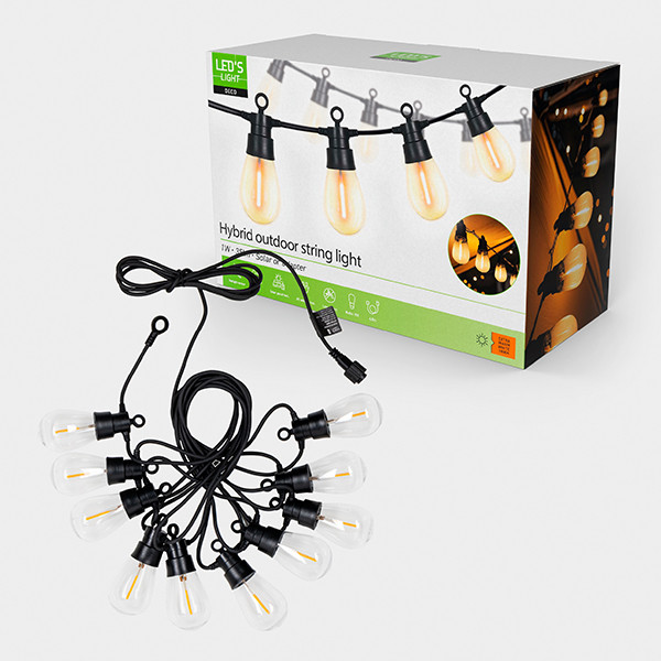 Lichtsnoer buiten 6.5 meter | Edison ST38 | Daglichtsensor | 1800K | 10 lampjes LDR06828 - 1