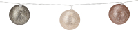 123led Lichtsnoer kerst op batterijen | Ø 6 cm | Goud, Bruin, Groen | 10 stuks  LKO00710