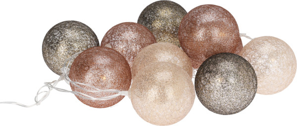 123led Lichtsnoer kerst op batterijen | Ø 6 cm | Goud, Bruin, Groen | 10 stuks  LKO00710 - 2