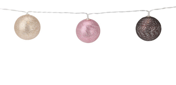 123led Lichtsnoer kerst op batterijen | Ø 6 cm | Goud, Roze, Donkerrood | 10 stuks  LKO00711 - 1