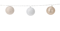 123led Lichtsnoer kerst op batterijen | Ø 6 cm | Wit, Zilver, Goud | 10 stuks  LKO00712