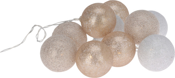 123led Lichtsnoer kerst op batterijen | Ø 6 cm | Wit, Zilver, Goud | 10 stuks  LKO00712 - 2