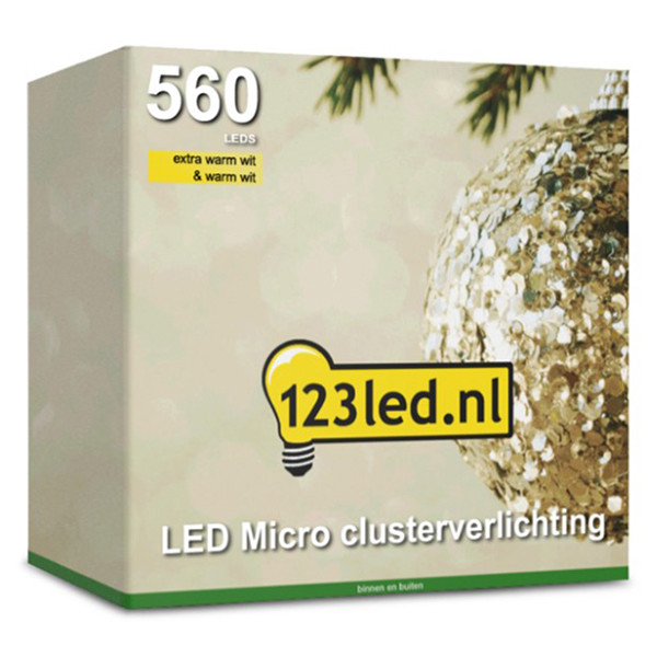 123led Micro clusterverlichting 14,2 meter | extra warm wit & warm wit | 560 lampjes  LDR07132 - 8