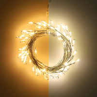 Micro clusterverlichting op batterijen 2 meter | extra warm wit & warm wit | 100 lampjes | Zilver LDR07378