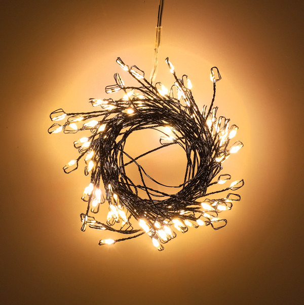 Micro clusterverlichting op batterijen 2 meter | extra warm wit & warm wit | 100 lampjes | Zwart LDR07377 - 2