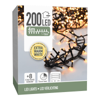 Micro clusterverlichting op batterijen 4,5 meter | extra warm wit | 200 lampjes LKO00863