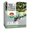 Micro clusterverlichting op batterijen 4,5 meter | rood, groen & extra warm wit | 200 lampjes LKO00864 - 1