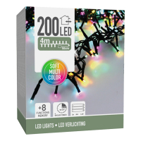 Micro clusterverlichting op batterijen 4,5 meter | soft multicolor | 200 lampjes LKO00865