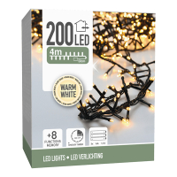 Micro clusterverlichting op batterijen 4,5 meter | warm wit | 200 lampjes LKO00861