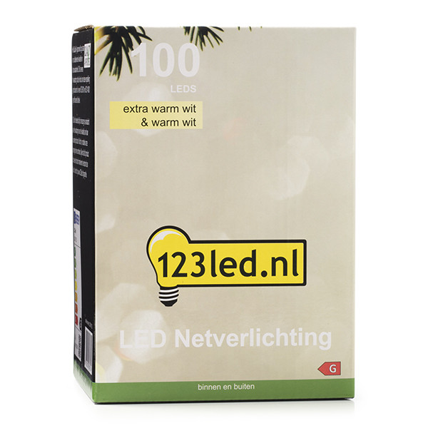 123led Netverlichting 90 x 50 cm | extra warm wit & warm wit | 100 lampjes  LDR07155 - 8