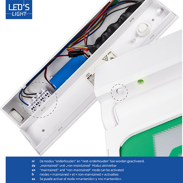 Nooduitgang verlichting | 8 uur noodfunctie | IP54 | 3W LDR06817 - 4