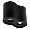 123led Opbouwspot 2x GU10 rond incl. fitting (Zwart, 12.5cm hoog)  LDR07106