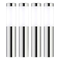123led Oplaadbare solar lantaarn met sensor | Mini London | 12 lumen | Zilver | 4 stuks  LDR09432