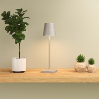 123led Oplaadbare solar tafellamp met sensor | Jour | Grijs  LDR09429