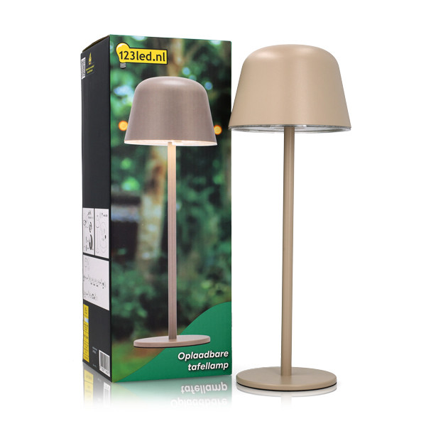 Oplaadbare tafellamp 30 cm | Atlanta | 2700-3000-4000K | Dimbaar | IP54 | Zandkleur | 2.5W LDR08853 - 2