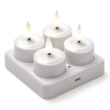 Oplaadbare waxinelichtjes | Ø 4 cm | Wit | 3D vlam | Startset | 4 stuks LKO00919 - 1