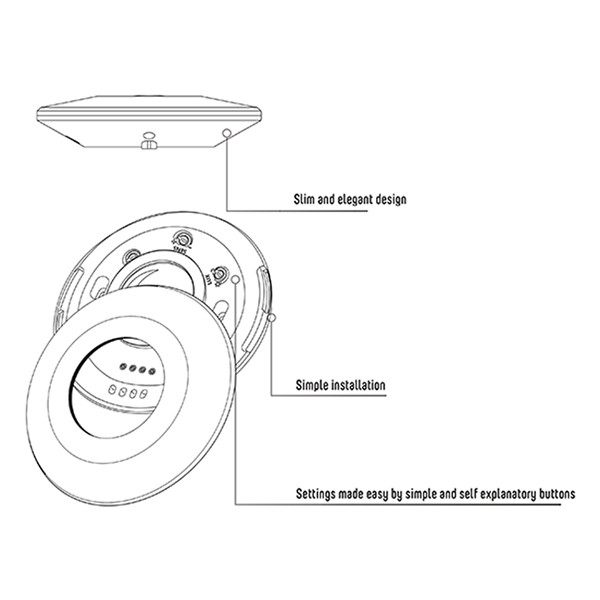 123led PIR bewegingssensor | Opbouw | 360° | IP20 | Wit  LDR06698 - 4