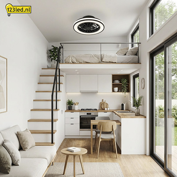 Plafondventilator met LED lamp | Ø 38 cm | 2700-4000K | Zwart | 39W LDR02470 - 3