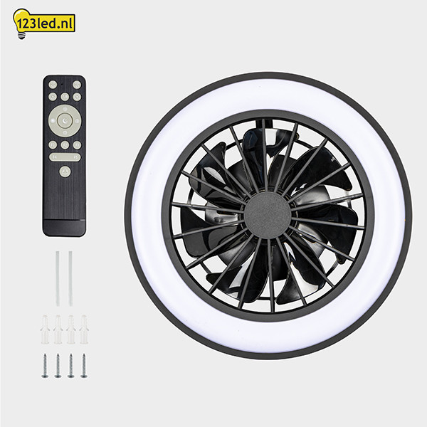 Plafondventilator met LED lamp | Ø 38 cm | 2700-4000K | Zwart | 39W LDR02470 - 6