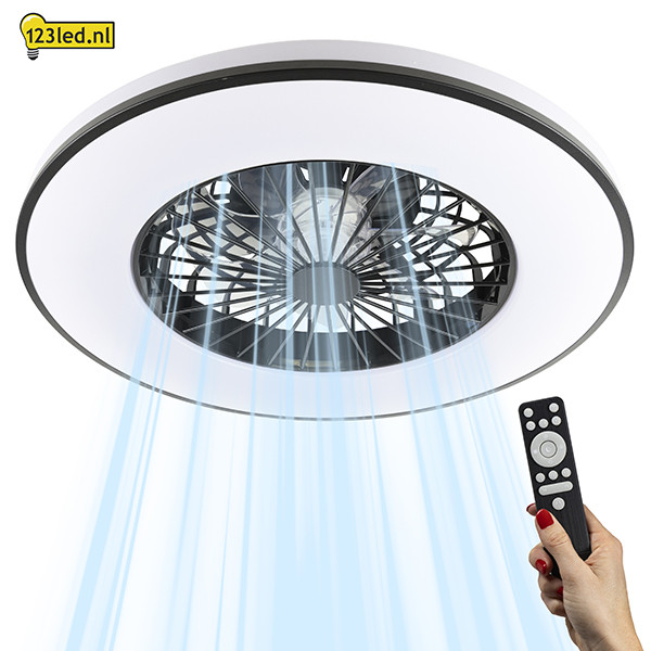 Plafondventilator met LED lamp | Ø 48.5 cm | 2000-4000K | Zwart | 63W LDR02466 - 2