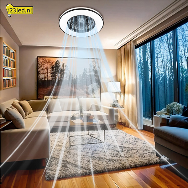 Plafondventilator met LED lamp | Ø 48.5 cm | 2000-4000K | Zwart | 63W LDR02466 - 3